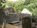 the church ruins among the gravestones