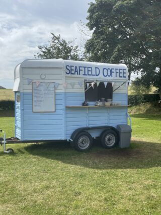 Blue and White Coffee Trailer