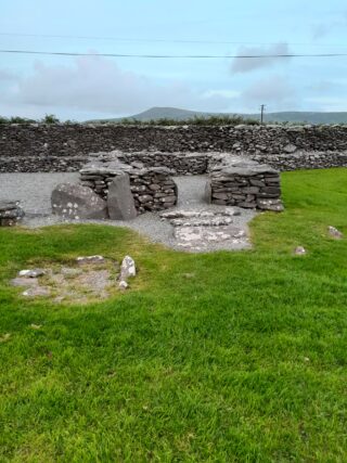 The remaining stone ruins of the monastic site