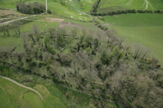aerial view of the castle motte