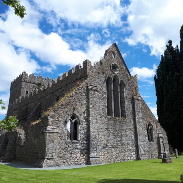 St Mary's Church Gowran under a blue sky