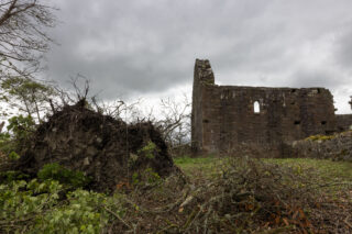 exterior of the church ruins