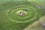aerial view of the mound in the field