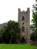 exterior of the church tower within the park grounds