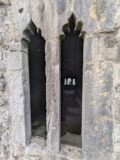 Old stone windows looking into Sligo Abbey.