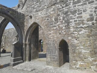 the interior walls of the abbey