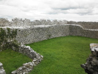 the bawn wall surrounding the castle