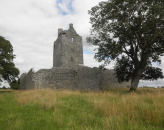 exterior view of the castle with the surrounding bawn wall