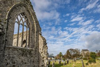 Graveyard at Athenry Priory
Credit Giacomo Di Blasi side view of priory window, overlooking into the graveyard