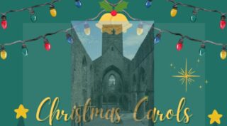 Animated poster of Sligo Abbey surrounded by Christmas lights