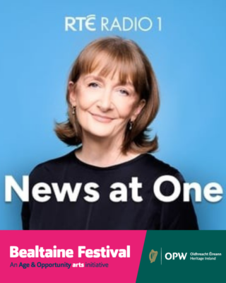 poster advertising an interview about Bealtaine events on RTE radio