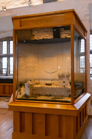 Display containig a model of Donegal Castle Display containig a model of Donegal Castle