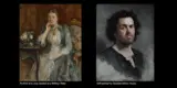 2 portraits side by side with a lady on the left and a man on the right