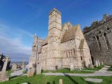 looking up at the rock of cashel chapel